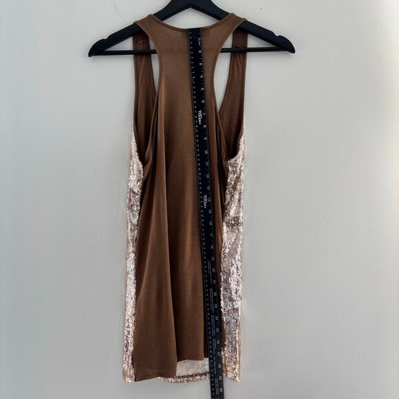 Y2K INC International Concepts Brown Sequin Tank Top Size Medium - Picture 4 of 5